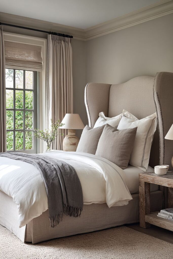 Classic Serenity with Taupe Roman Shades