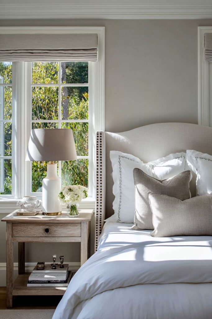 Classic Serenity with Taupe Roman Shades