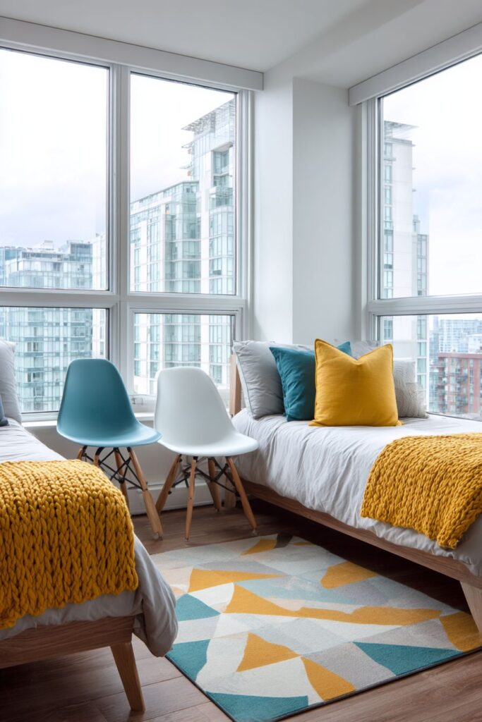 MID-CENTURY MODERN RETRO TWIN BEDROOM