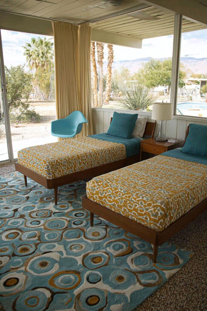 MID-CENTURY MODERN RETRO TWIN BEDROOM