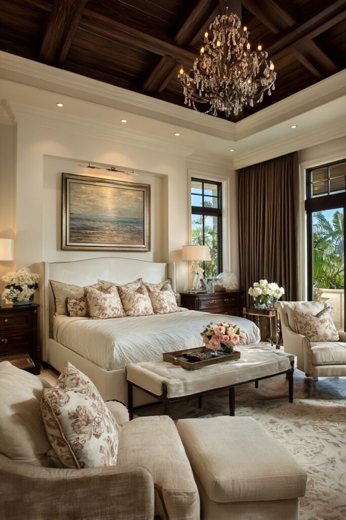 Dramatic Chocolate Ceiling Treatment