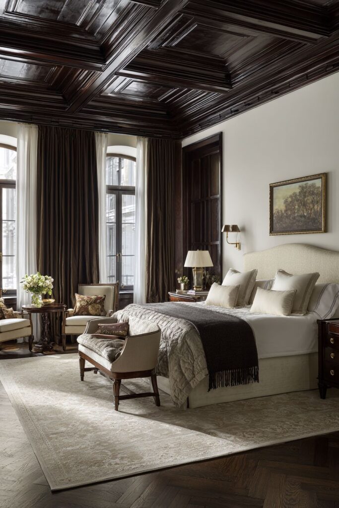 Dramatic Chocolate Ceiling Treatment