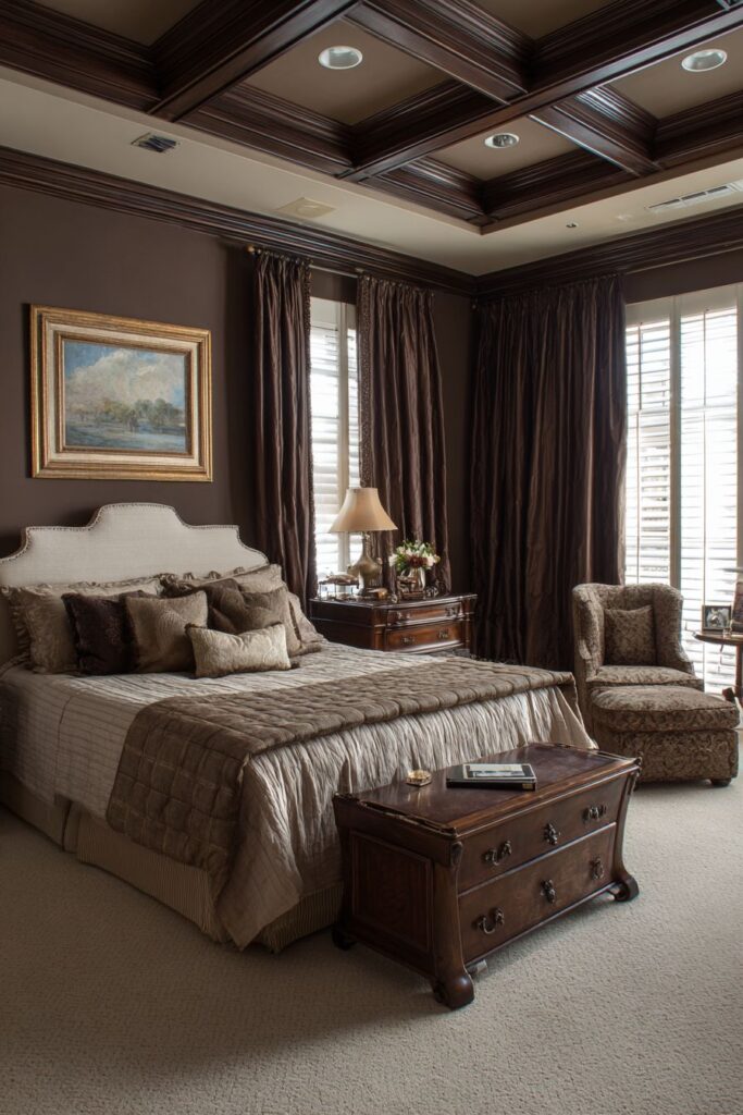 Dramatic Chocolate Ceiling Treatment