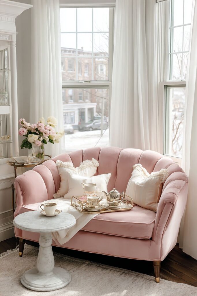 Intimate Seating Area with Velvet Luxury