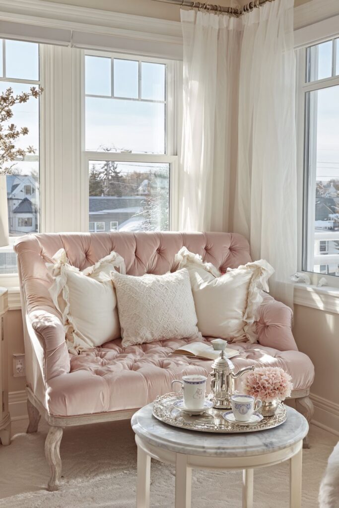 Intimate Seating Area with Velvet Luxury