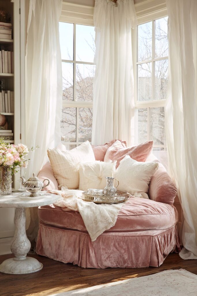 Intimate Seating Area with Velvet Luxury