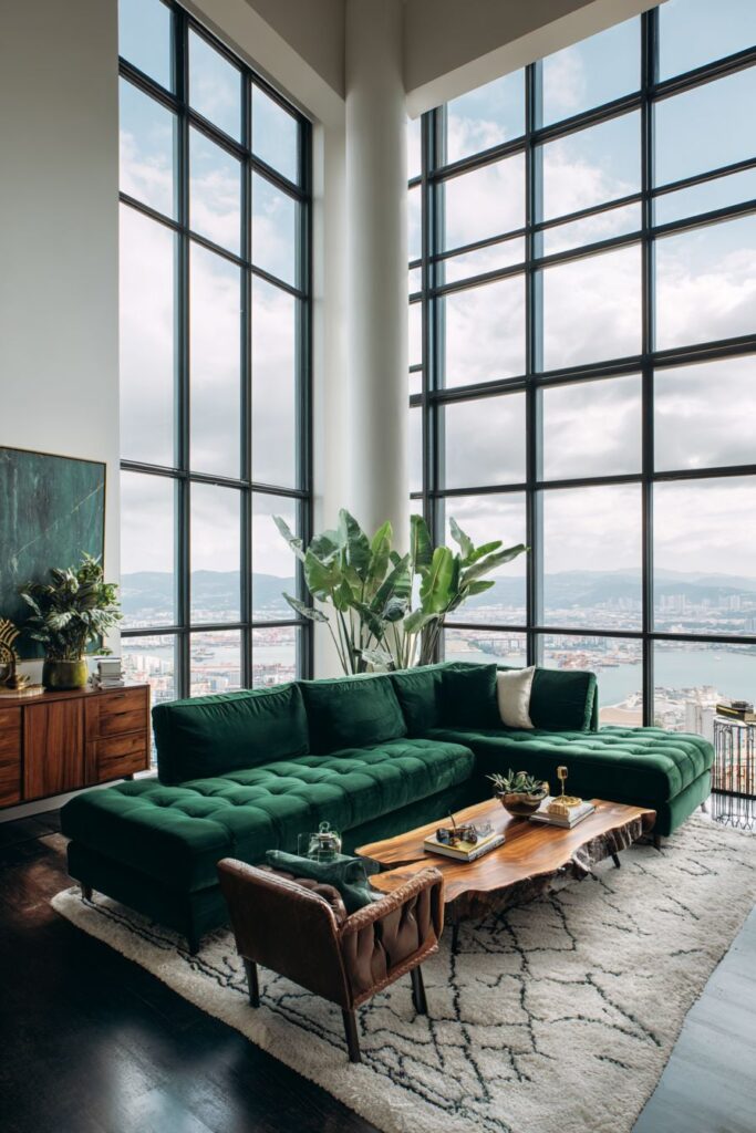 Modern Green Sectional Anchor