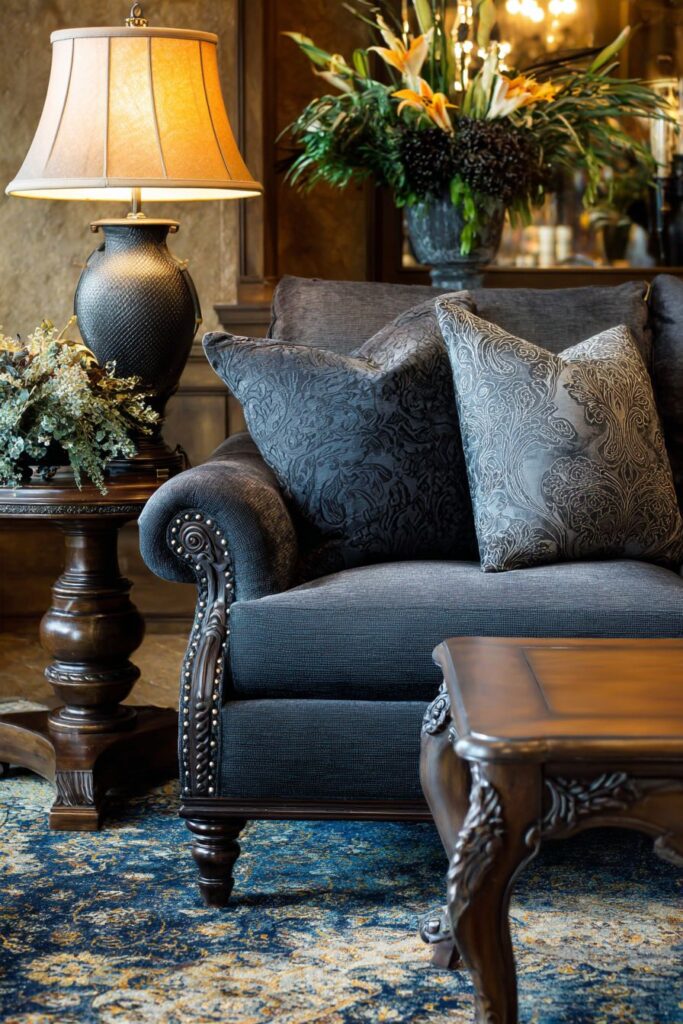 Traditional Charcoal Damask Formality