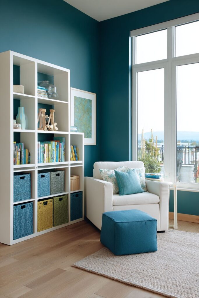 Kid-Friendly Chalkboard Teal Wall