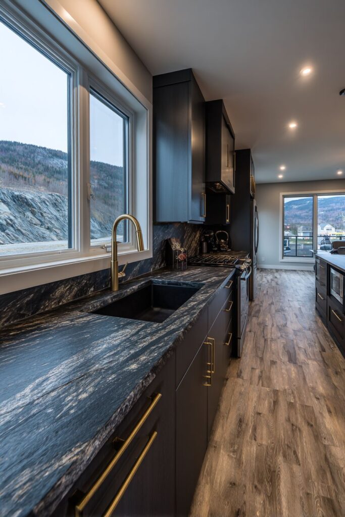 Dramatic Black Kitchen