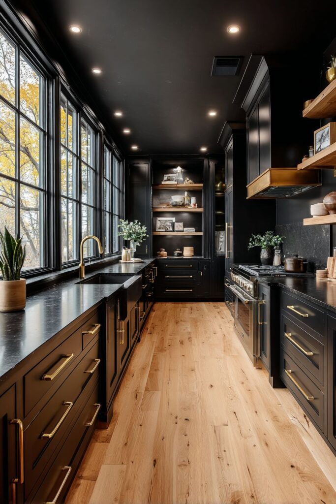 Dramatic Black Kitchen