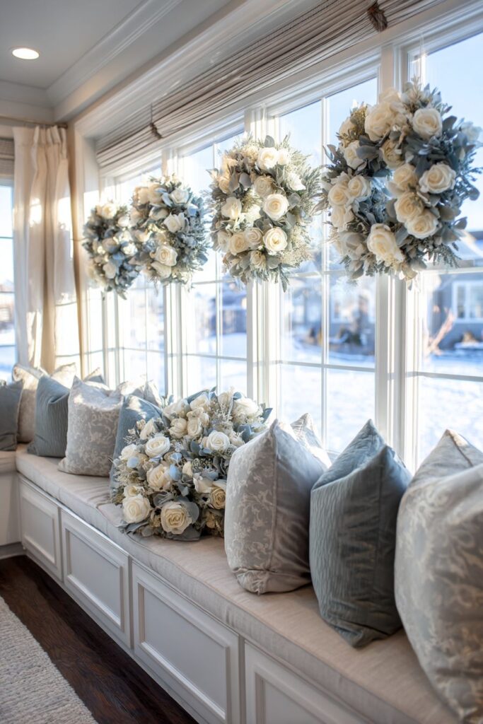 Bay Window Wreath Installation