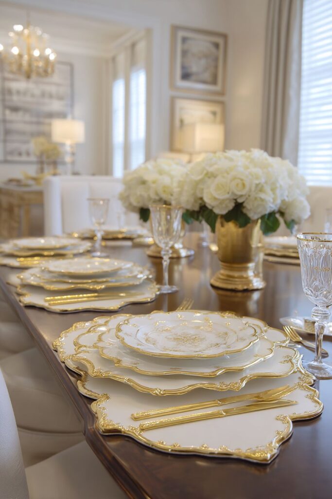Elegant Gold Table Setting for Special Occasions