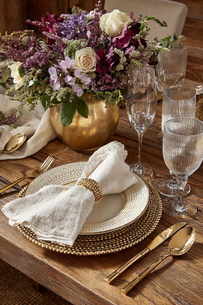 Elegant Gold Table Setting for Special Occasions