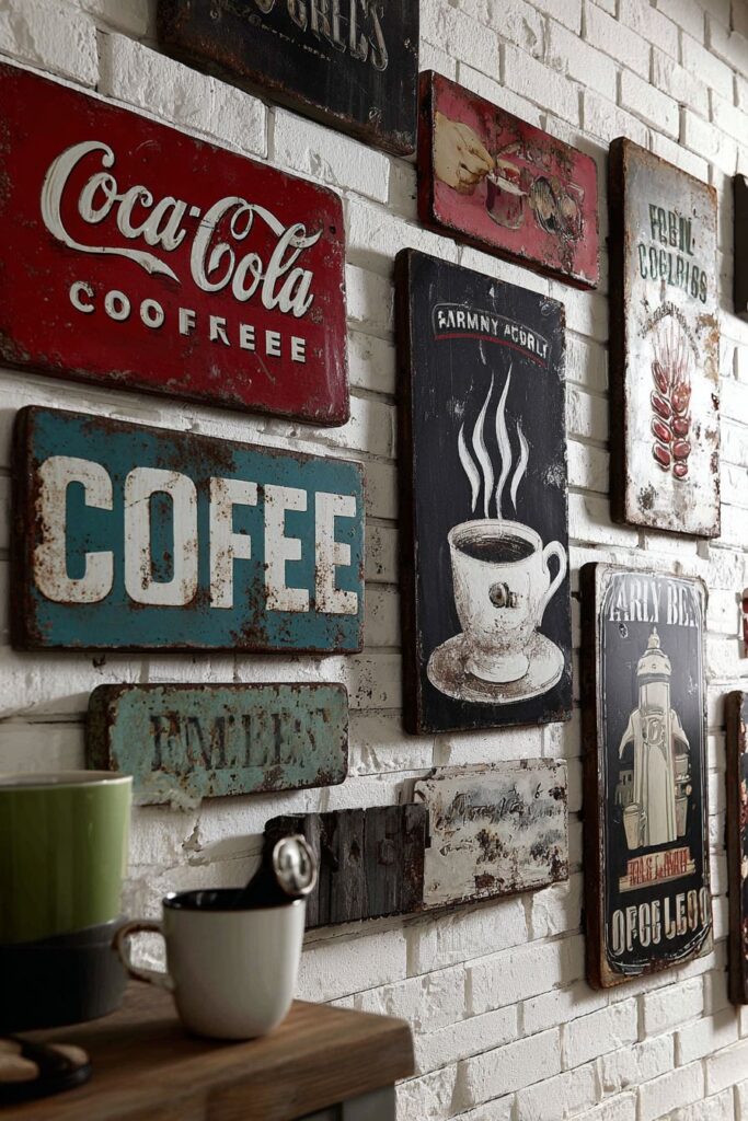 Vintage Advertising Sign Gallery Wall