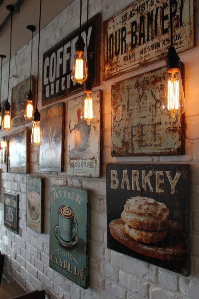 Vintage Advertising Sign Gallery Wall