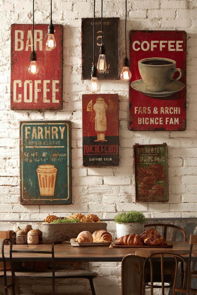 Vintage Advertising Sign Gallery Wall