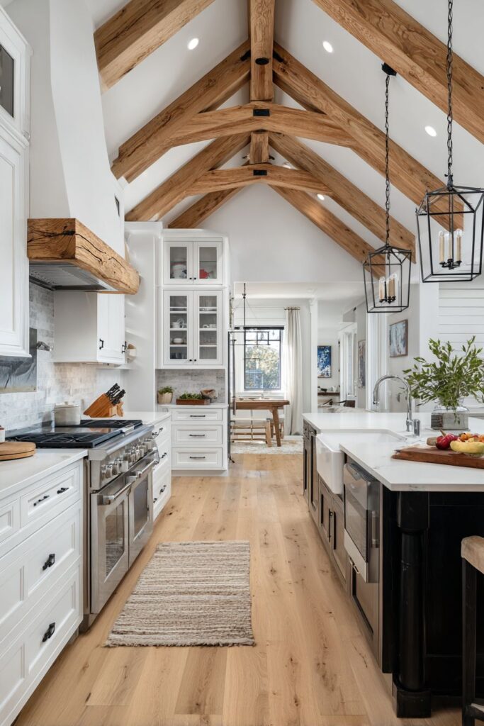 Rustic Contemporary Beam Integration