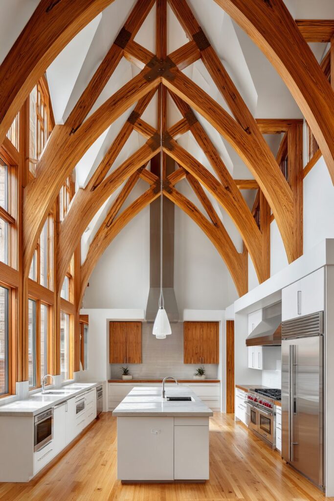 Rustic Contemporary Beam Integration