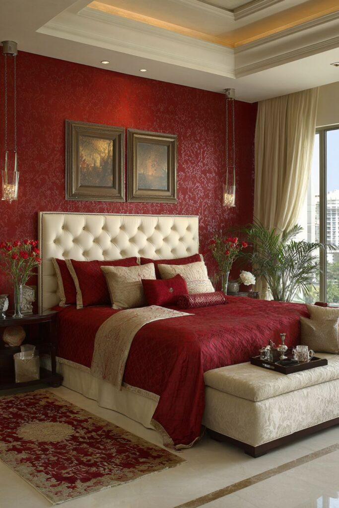 Luxurious Red Silk Opulence