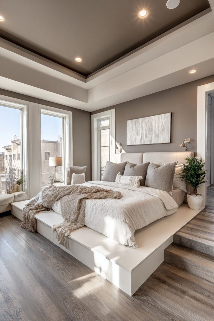 Contemporary Innovation with Taupe Ceiling