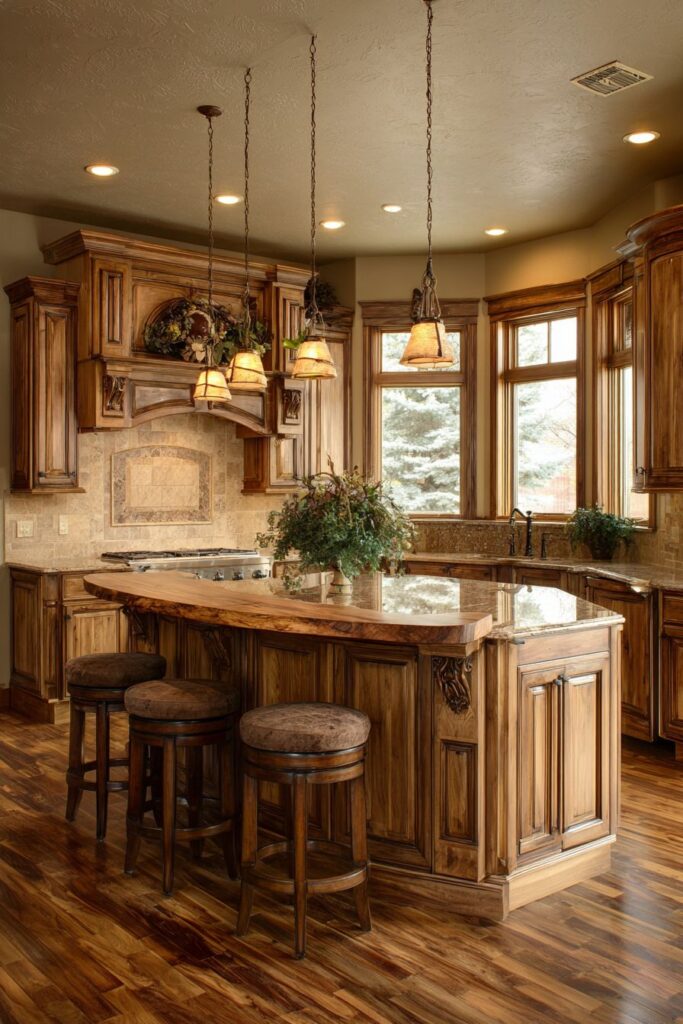 Integrated Maple Breakfast Bar Functionality