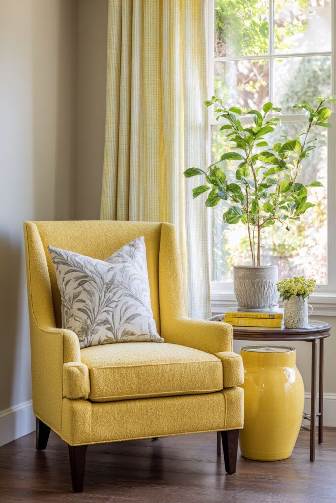 Intimate Yellow Reading Corner