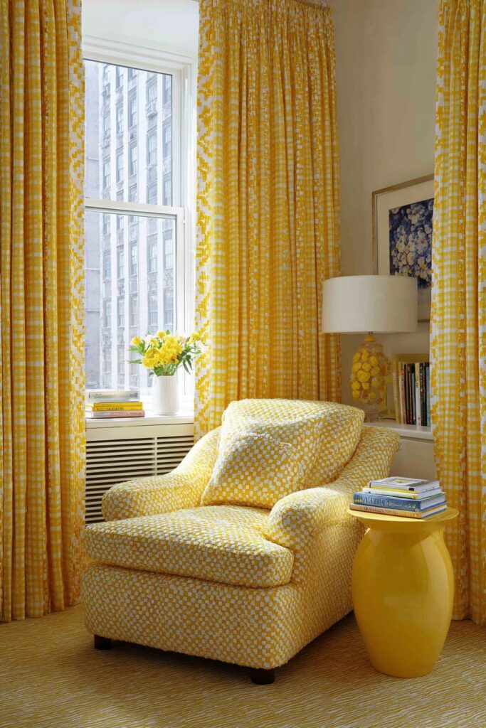 Intimate Yellow Reading Corner