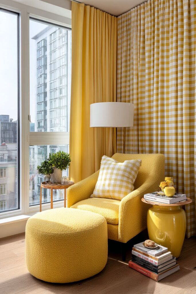 Intimate Yellow Reading Corner