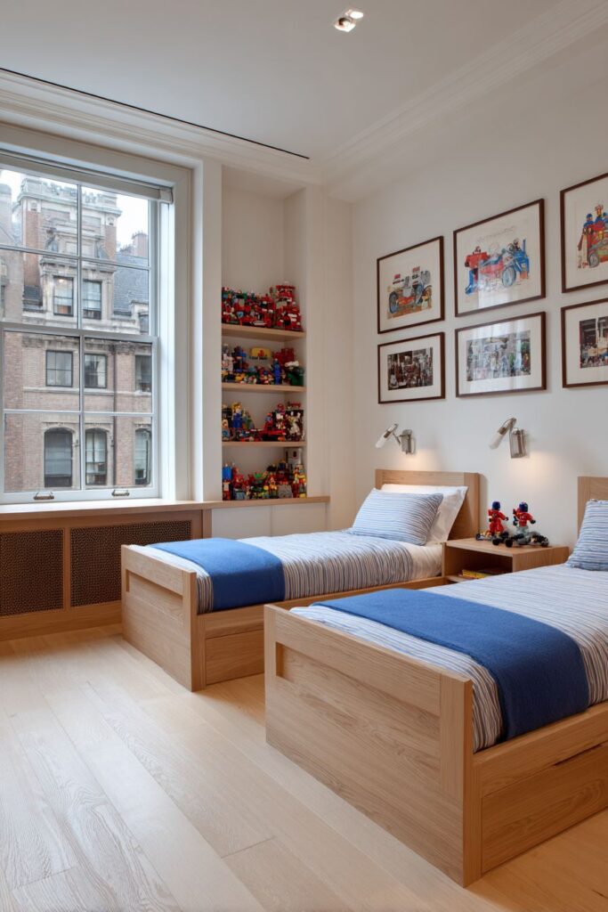 PRACTICAL FAMILY-FRIENDLY KIDS TWIN BEDROOM