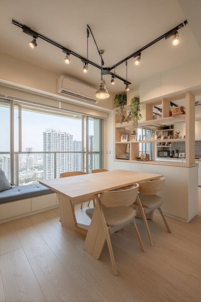 Space-Saving Extendable Maple Wood Practical Innovation