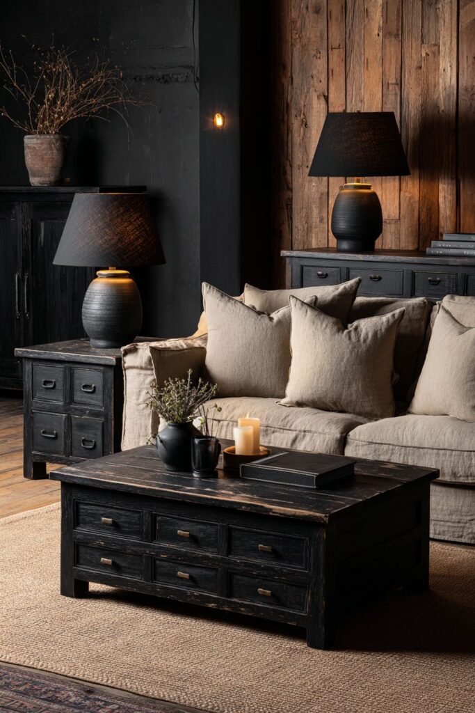 Refined Black Wood Furniture Selection