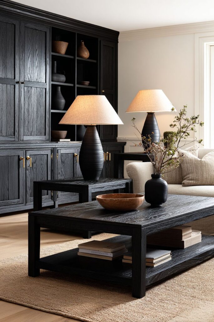 Refined Black Wood Furniture Selection