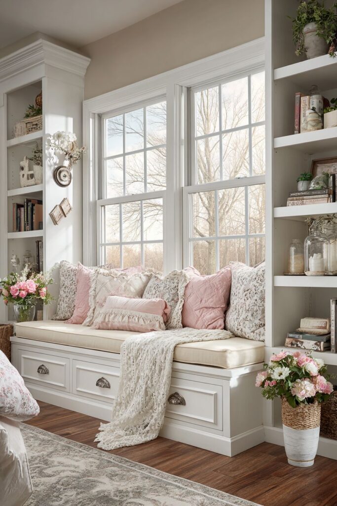 Window Seat Storage with Built-In Charm