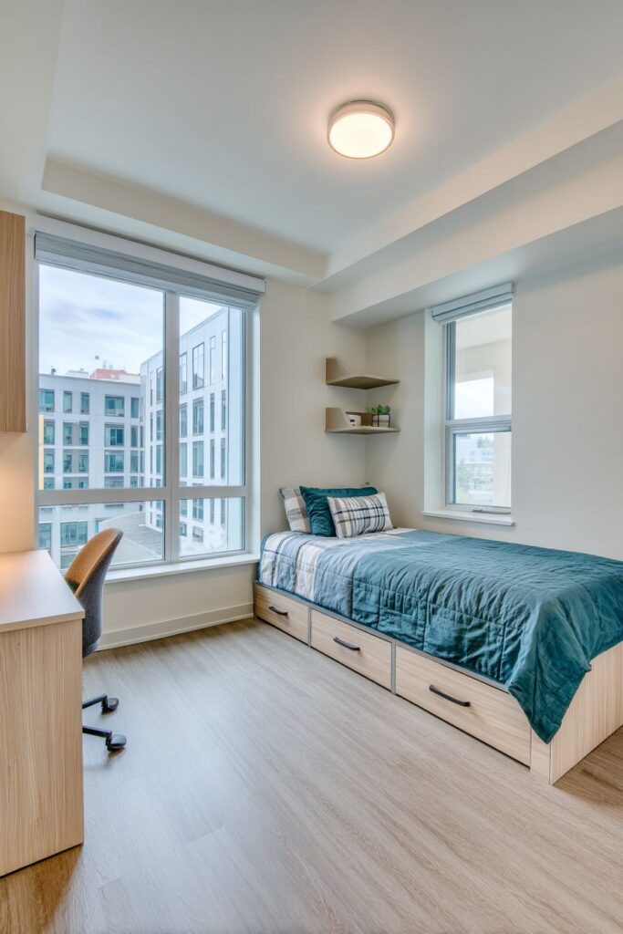 Multi-Functional Teal Storage Bed