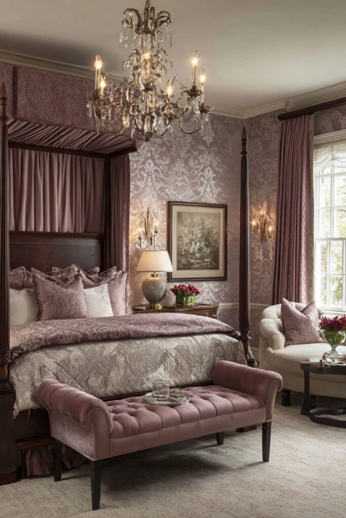 Luxurious Master Retreat with Silk Wallpaper