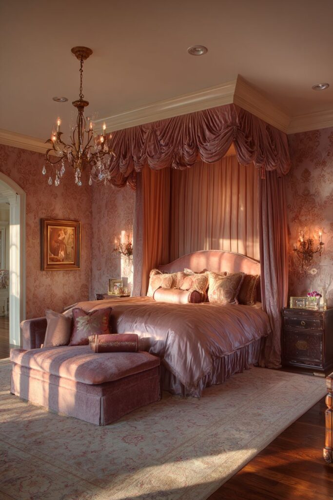 Luxurious Master Retreat with Silk Wallpaper