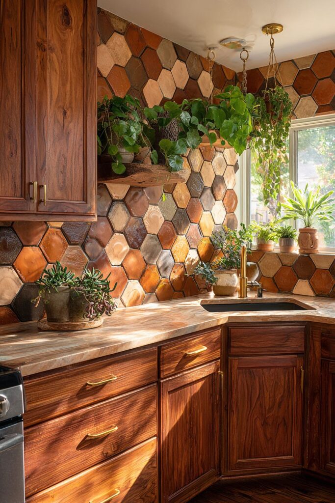 Clay Tile Backsplash Artistry