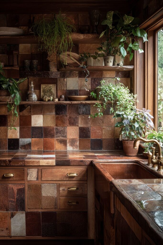 Clay Tile Backsplash Artistry