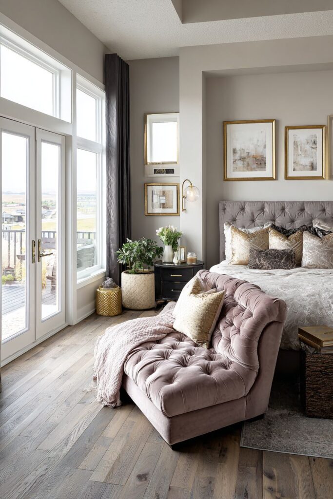 Master Suite Luxury with Cohesive Gold Elements