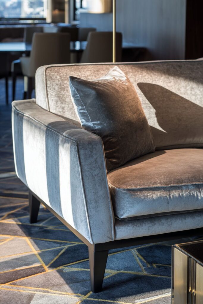 Art Deco Glamour in Silver-Grey Velvet