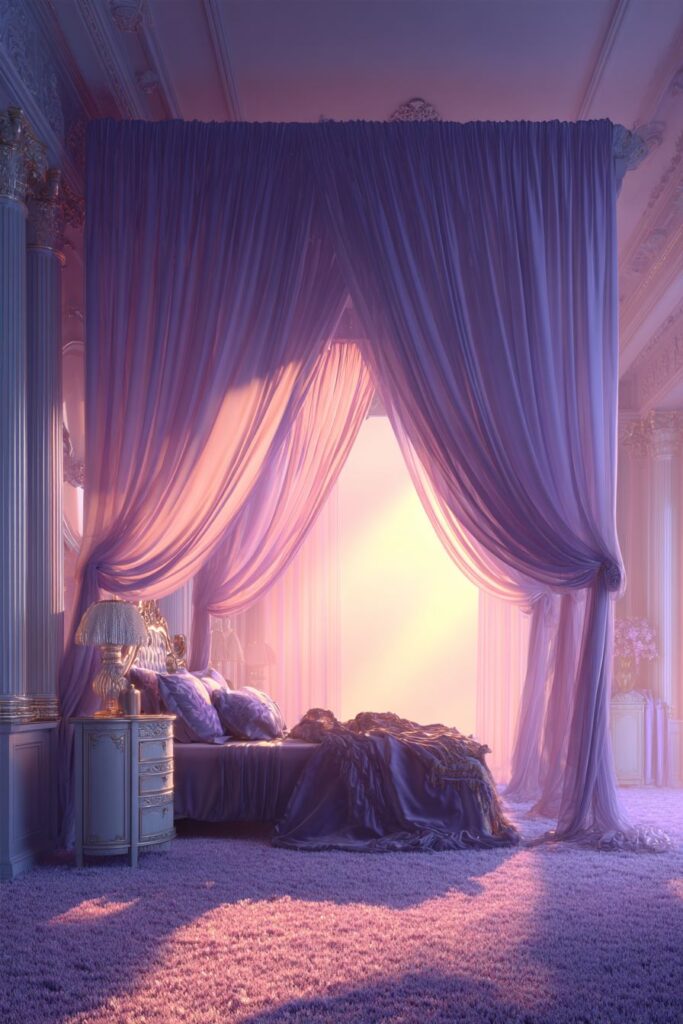 Romantic Bedroom with Ethereal Canopy