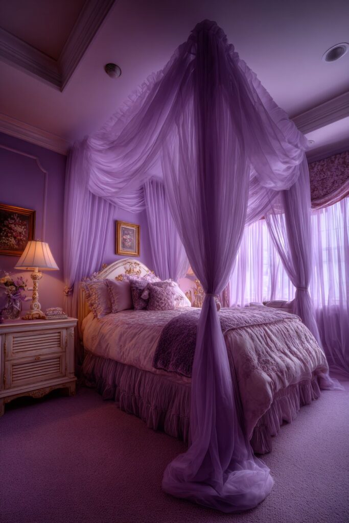 Romantic Bedroom with Ethereal Canopy