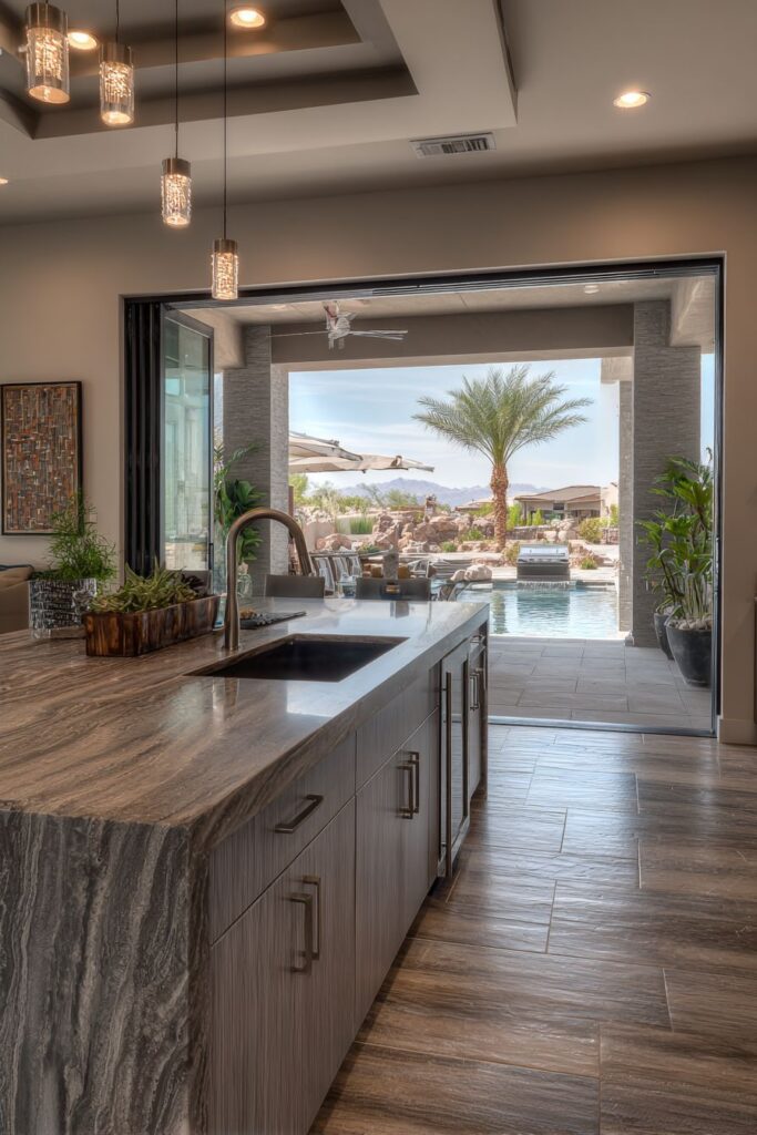 Indoor-Outdoor Pass-Through with Dual Kitchen Areas