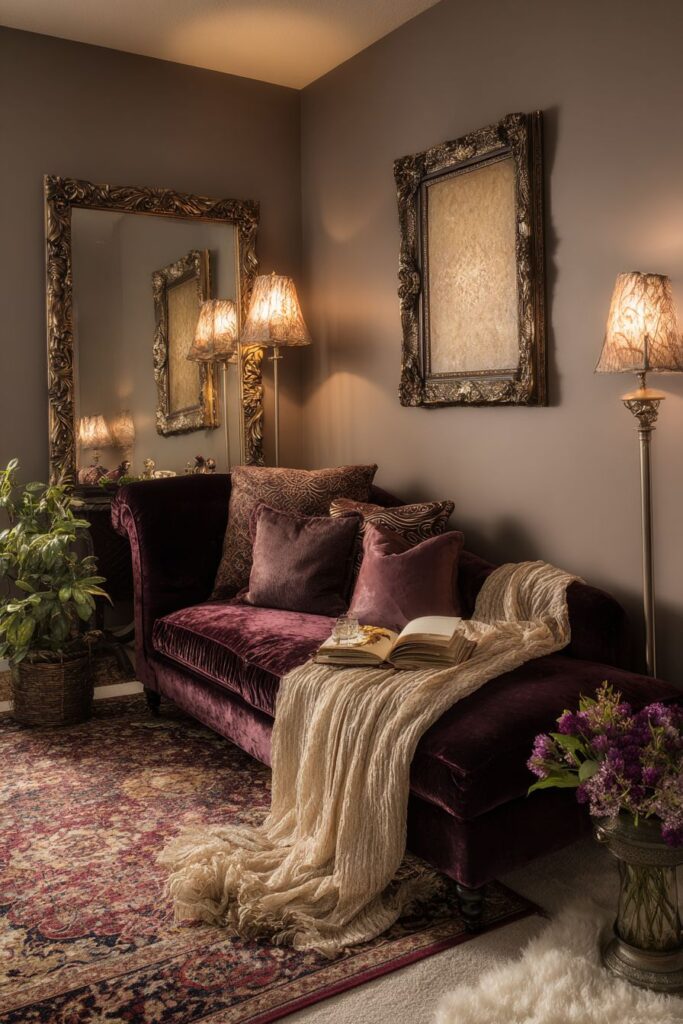 Corner Seating Elegance with Mirror Magic