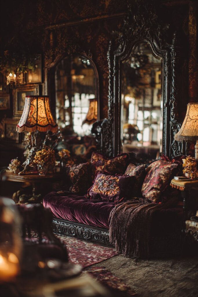 Corner Seating Elegance with Mirror Magic