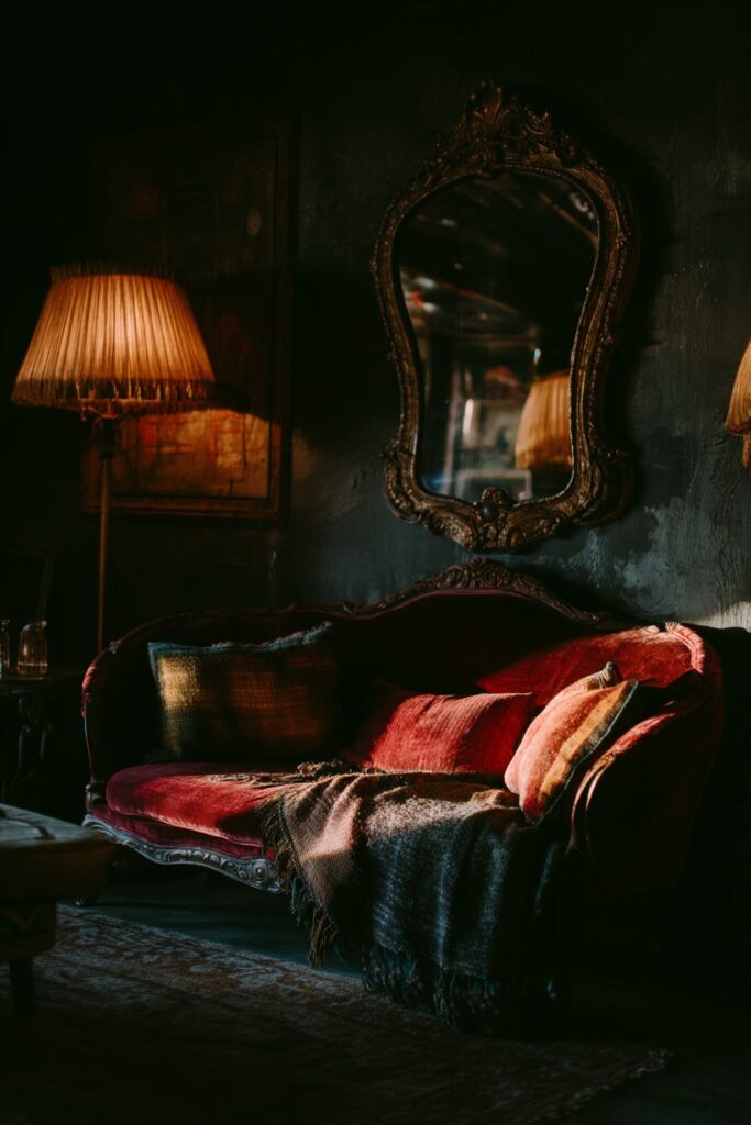 Corner Seating Elegance with Mirror Magic