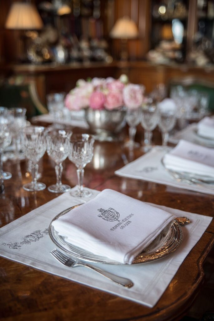 Fine Table Linen and Monogrammed Details