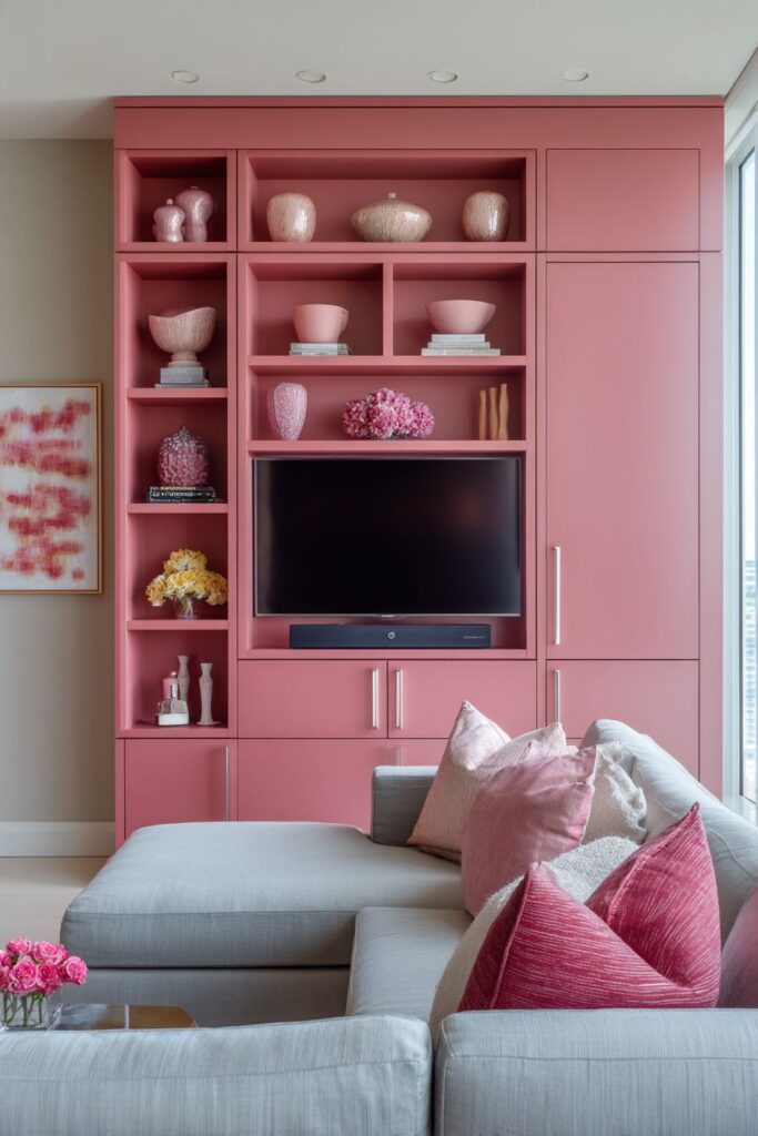 Modern Pink Entertainment Center