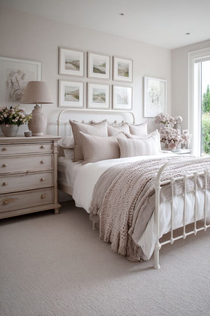 Welcoming Guest Bedroom with Painted Furniture